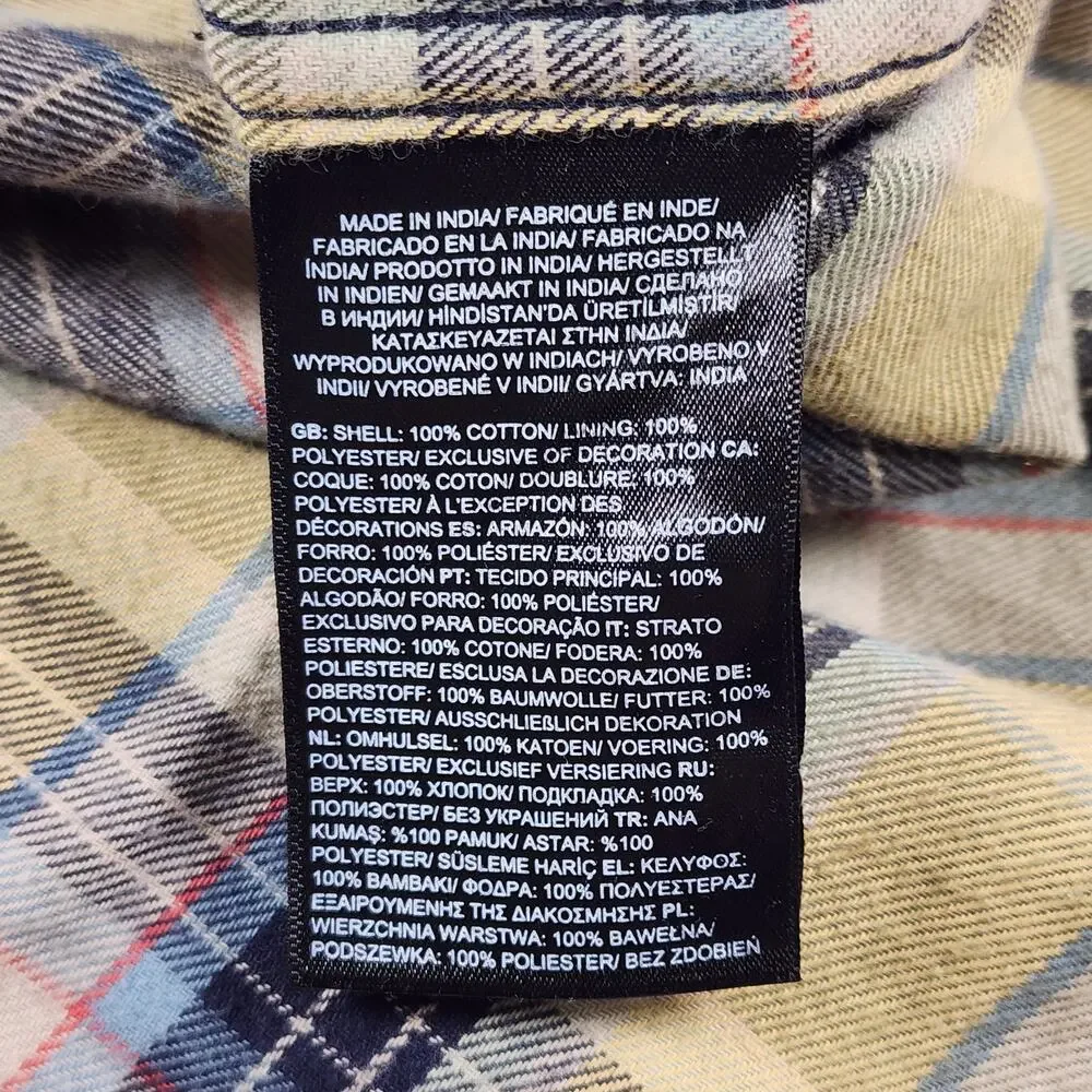 The‎ North Face Plaid Flannel Button Down Shirt Men XL Yellow Outdoor